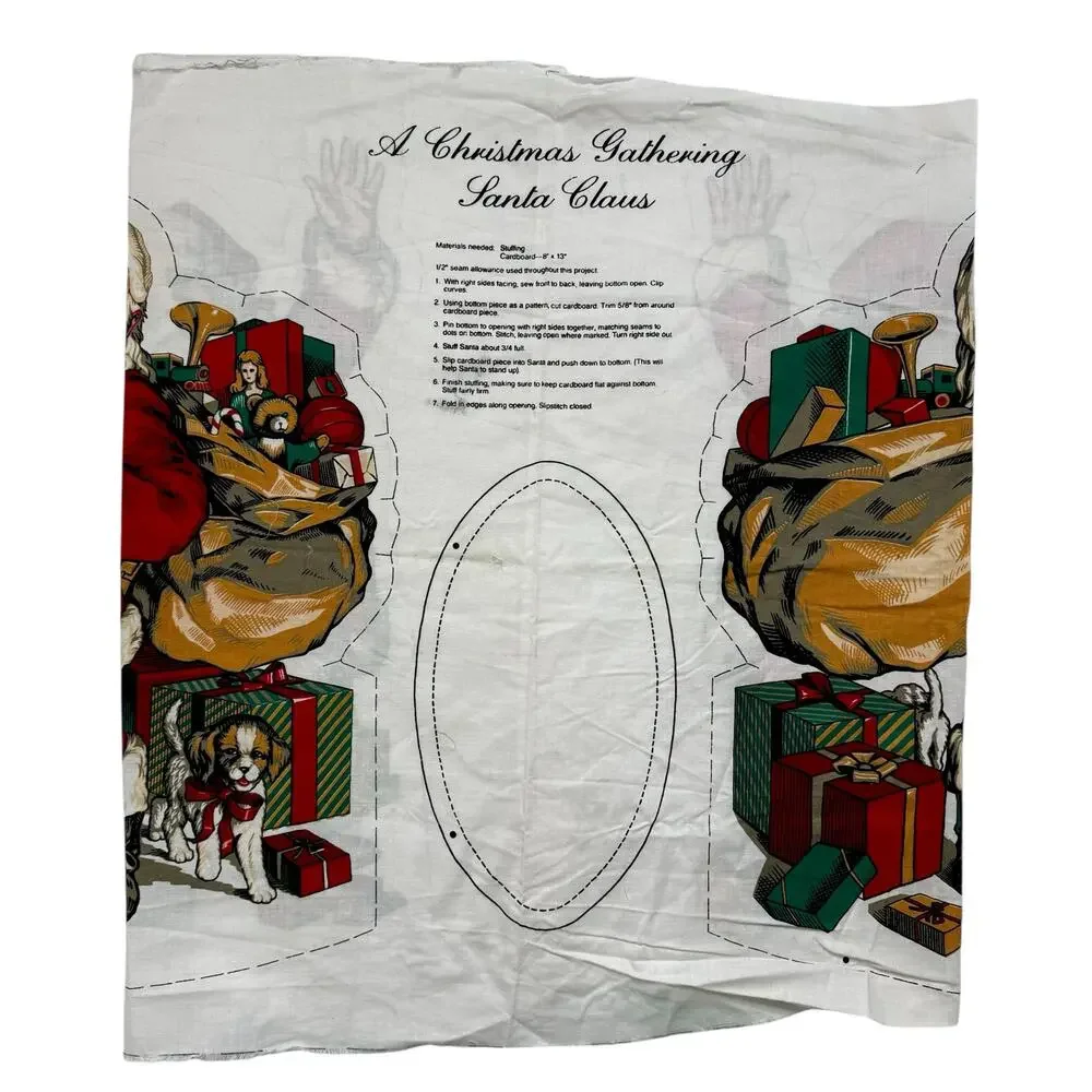 WAMSUTTA HALLMARK A Christmas Gathering Santa Claus Cut & Sew Holiday Craft